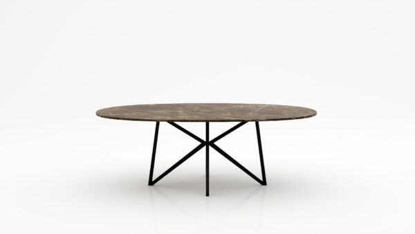 Ovale marmeren eettafel Stella - Royal Brown - 260x130cm