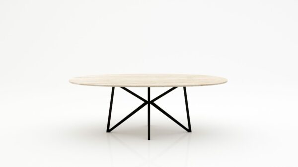 Ovale marmeren eettafel Stella - Travertino Chiaro - 260x130cm
