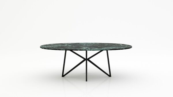Ovale marmeren eettafel Stella - Verde rameggiato - 260x130cm