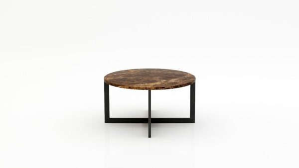 Ronde marmeren salontafel Caffė 4 - Emperador dark - 100cm