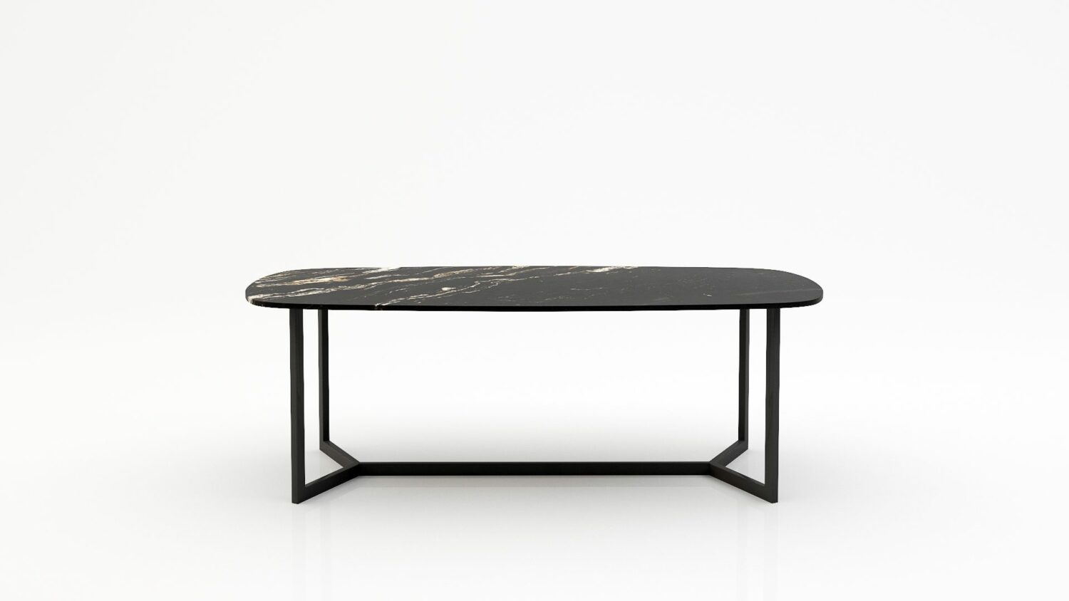 Deens ovale marmeren eettafel Anatra - Titanium - 260x120cm