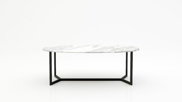 Ovale marmeren eettafel Anatra - Arabescato Carrara - 260x130cm