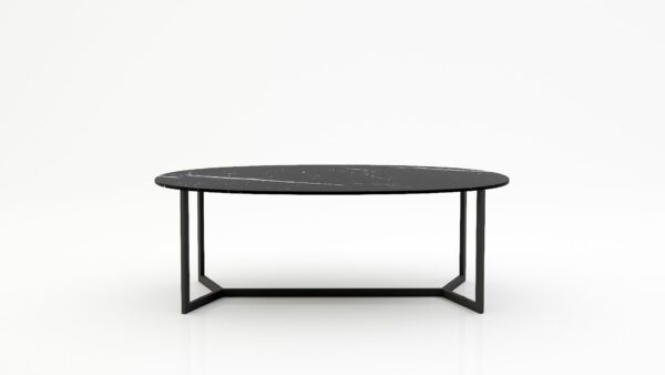 Ovale marmeren eettafel Anatra - Nero Marquina - 260x130cm