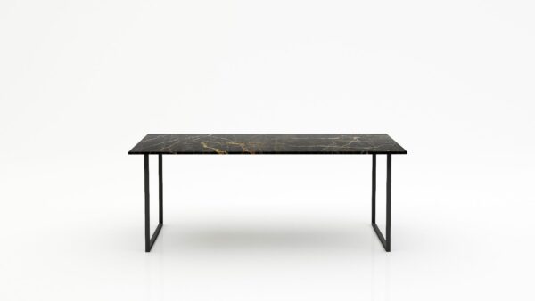 Rechthoekige marmeren eettafel Gambe U - Nero saint port laurent - 260x100cm