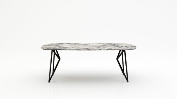 Deens ovale marmeren eettafel Pipistrello - Arabescato Orobico Grigio - 260x120cm