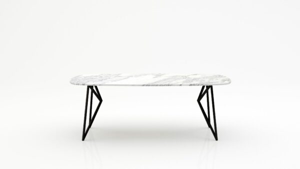 Deens ovale marmeren eettafel Pipistrello - Arabescato Carrara - 260x120cm