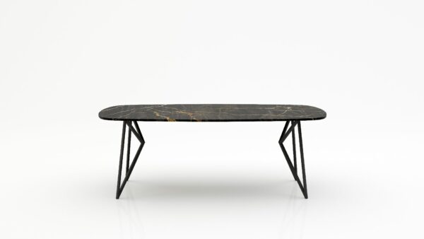 Deens ovale marmeren eettafel Pipistrello - Nero saint port laurent - 260x120cm