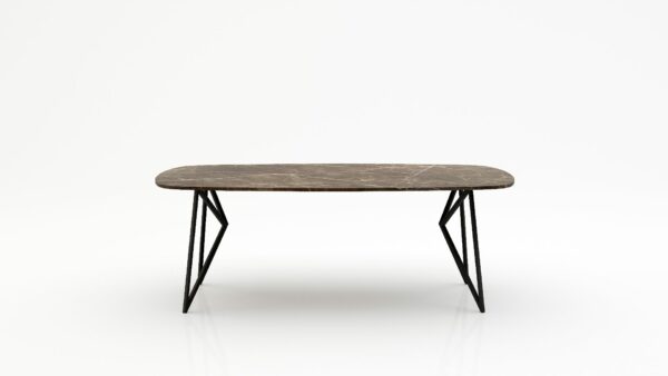 Deens ovale marmeren eettafel Pipistrello - Royal Brown - 260x120cm