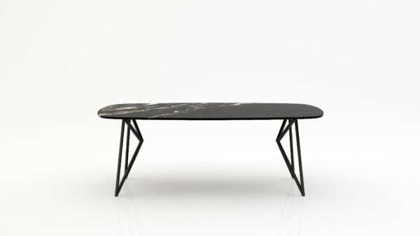 Deens ovale marmeren eettafel Pipistrello - Titanium - 260x120cm