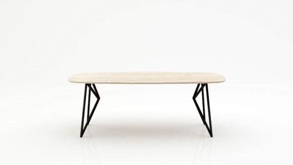 Deens ovale marmeren eettafel Pipistrello - Travertino Chiaro - 260x120cm