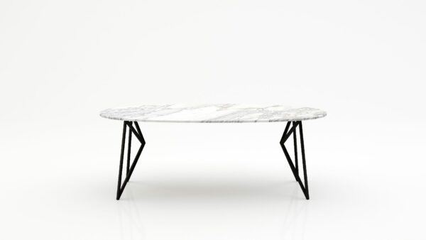 Ovale marmeren eettafel Pipistrello - Arabescato Carrara - 260x130cm