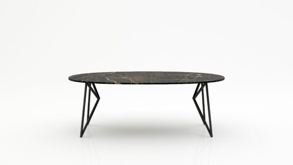 Ovale marmeren eettafel Pipistrello - Nero saint port laurent - 260x130cm