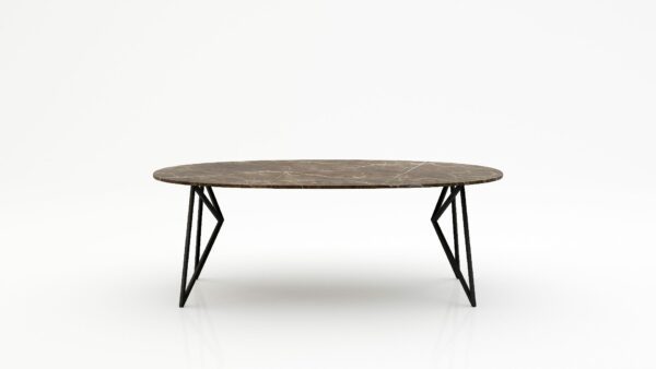 Ovale marmeren eettafel Pipistrello - Royal Brown - 260x130cm