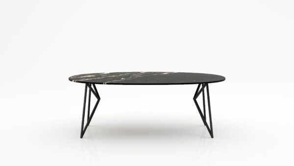 Ovale marmeren eettafel Pipistrello - Titanium - 260x130cm