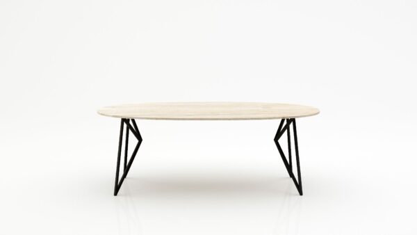 Ovale marmeren eettafel Pipistrello - Travertino Chiaro - 260x130cm