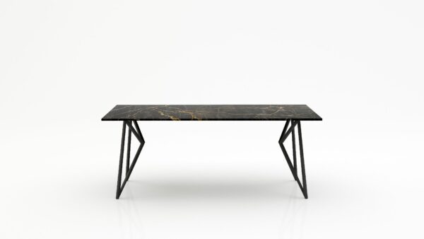 Rechthoekige marmeren eettafel Pipistrello - Nero saint port laurent - 260x100cm