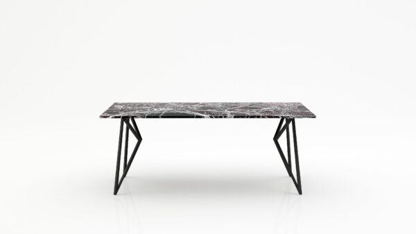 Rechthoekige marmeren eettafel Pipistrello - Rosso Levanto - 260x100cm