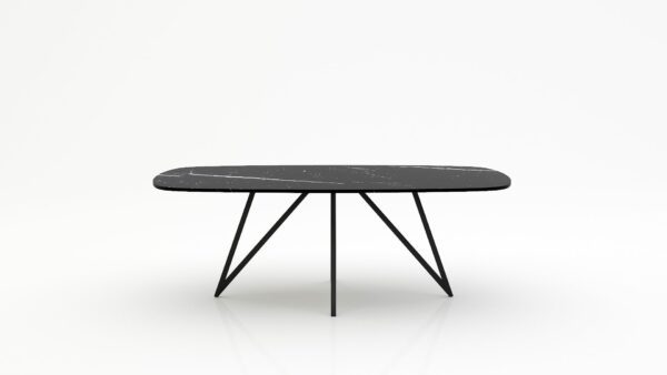 Deens ovale marmeren eettafel Polipetti - Nero Marquina - 260x120cm