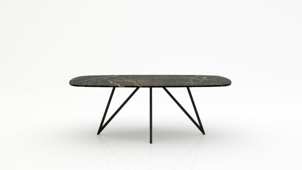 Deens ovale marmeren eettafel Polipetti - Nero saint port laurent - 260x120cm