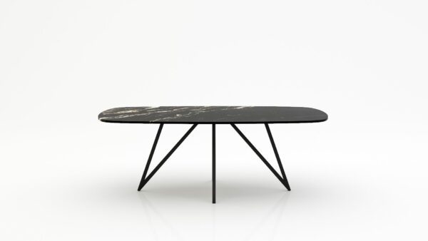 Deens ovale marmeren eettafel Polipetti - Titanium - 260x120cm