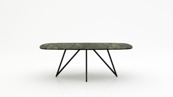 Deens ovale marmeren eettafel Polipetti - Verde Guatemala - 260x120cm