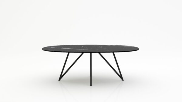 Ovale marmeren eettafel Polipetti - Nero Marquina - 260x130cm