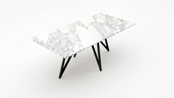 Rechthoekige marmeren eettafel Polipetti - Arabescato Carrara - 260x100cm