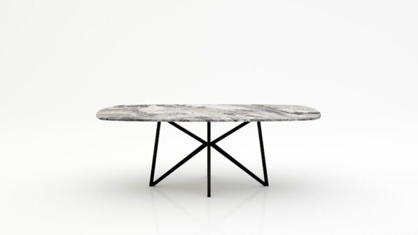 Deens ovale marmeren eettafel Stella - Arabescato Orobico Grigio - 260x120cm