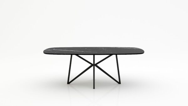 Deens ovale marmeren eettafel Stella - Nero Marquina - 260x120cm