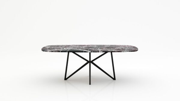 Deens ovale marmeren eettafel Stella - Rosso Levanto - 260x120cm