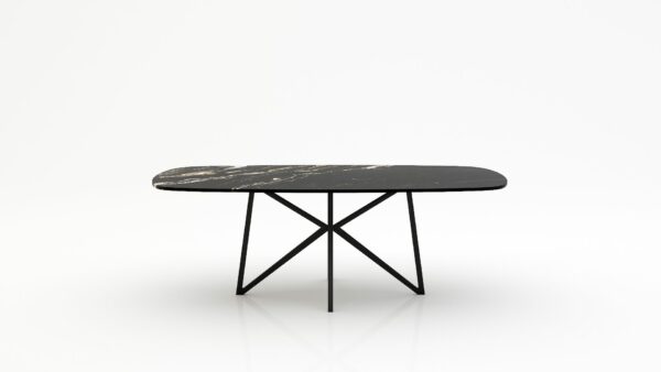 Deens ovale marmeren eettafel Stella - Titanium - 260x120cm