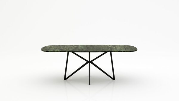 Deens ovale marmeren eettafel Stella - Verde Guatemala - 260x120cm