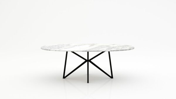 Ovale marmeren eettafel Stella - Arabescato Carrara - 260x130cm