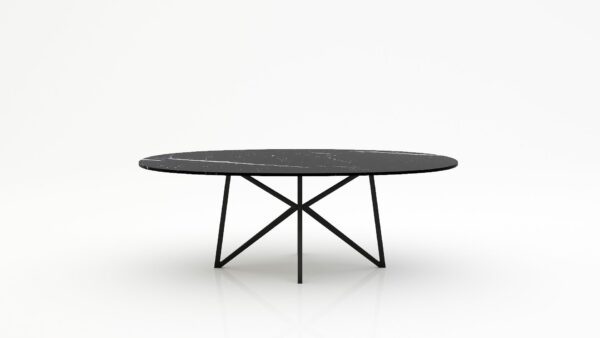 Ovale marmeren eettafel Stella - Nero Marquina - 260x130cm