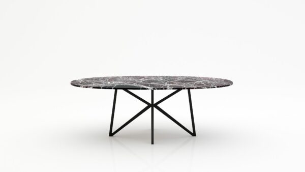 Ovale marmeren eettafel Stella - Rosso Levanto - 260x130cm