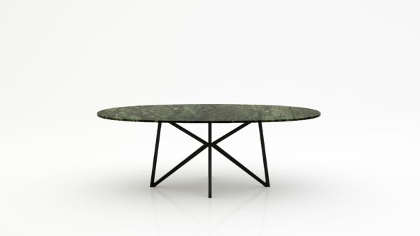 Ovale marmeren eettafel Stella - Verde Guatemala - 260x130cm