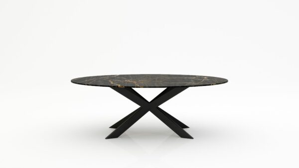 Ovale marmeren eettafel Matrix Farfalle - Nero saint port laurent - 260x130cm