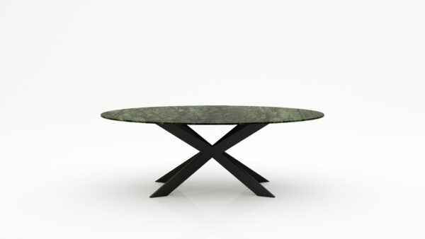 Ovale marmeren eettafel Matrix Farfalle - Verde Guatemala - 260x130cm